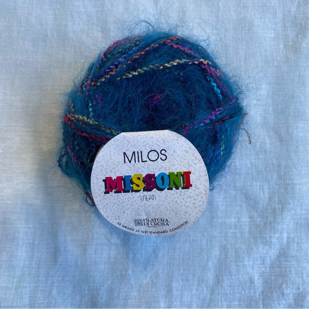 Filatura di Crosa Missoni Milos 50g yarn ball 403 blue mohair blend